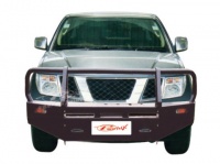 Бампер PowerFul передний Nissan Navara D40/Pathfinder R51 2007-2010 кенгурин
