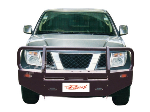 Бампер PowerFul передний Nissan Navara D40/Pathfinder R51 2007-2010 кенгурин