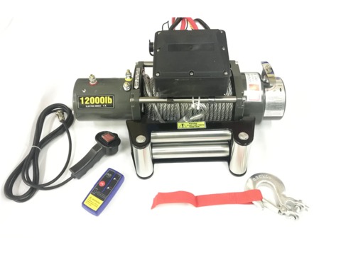 Лебёдка автомобильная электрическая 12000 (5433кг) (12V). Стальной трос