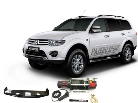 Mitsubishi Pajero Sport 2 (2008-2016) Комплект с лебедкой 4Revo SRX10000S (синтетический трос)