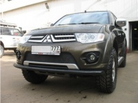 Защита переднего бампера для Pajero Sport II (Без буксировочных проушин) Защита переднего бампера для Pajero Sport II (Без буксировочных проушин)