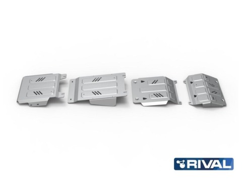 Комплект защит алюминий 4мм Rival для Mitsubishi L200 2015-, Pajero Sport 3 2015-, Fiat Full Back 2016-