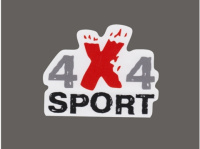 Наклейка 4x4sport логотип вырезанный, белая. Размер 185х150мм
