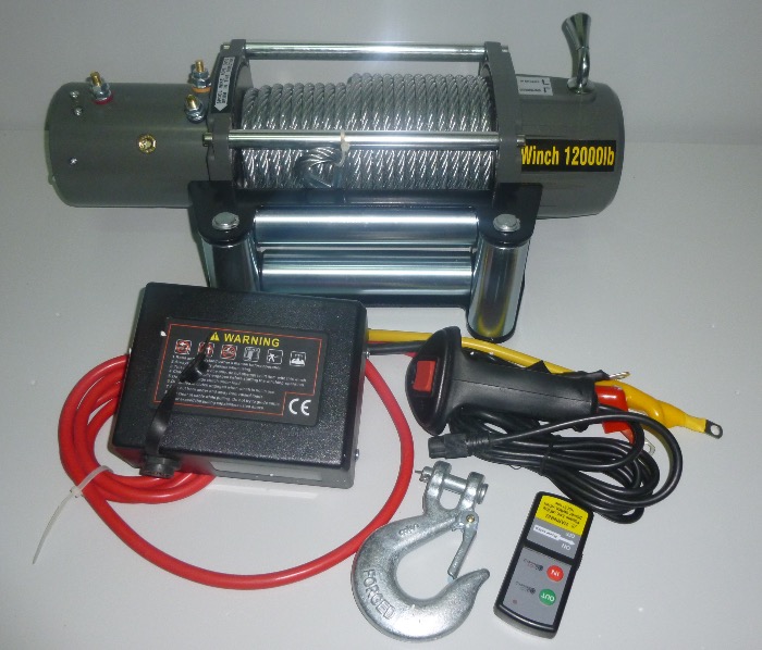 Лебедка электрическая Electric Winch 12000lbs/5500kg 12V (Стальной трос)