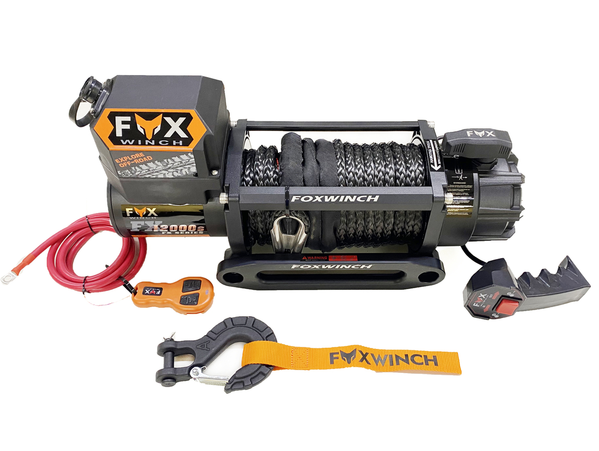 Лебедка автомобильная FOX WINCH 12000s 12V (синтетический трос)