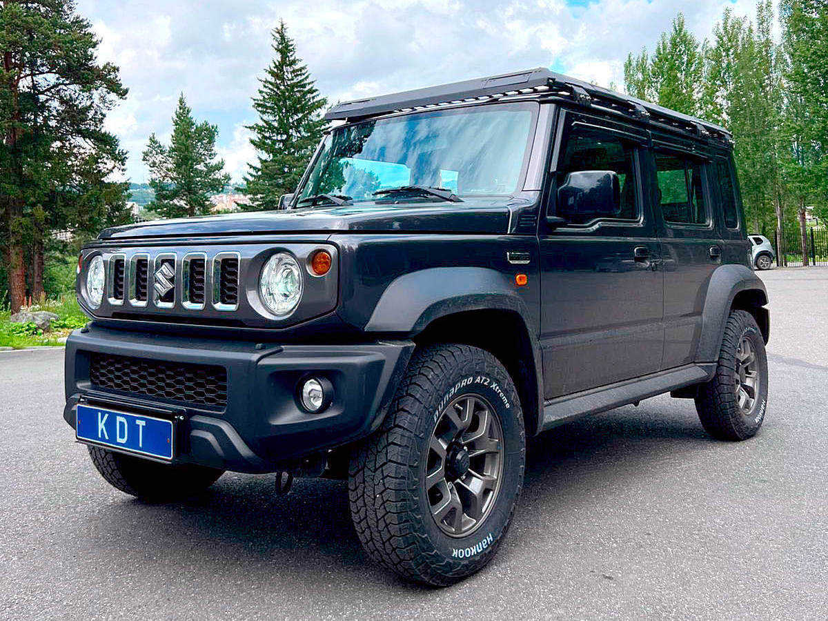Багажник алюминиевый с местами под встроенную оптику для Suzuki Jimny 2018- (5 дв.)