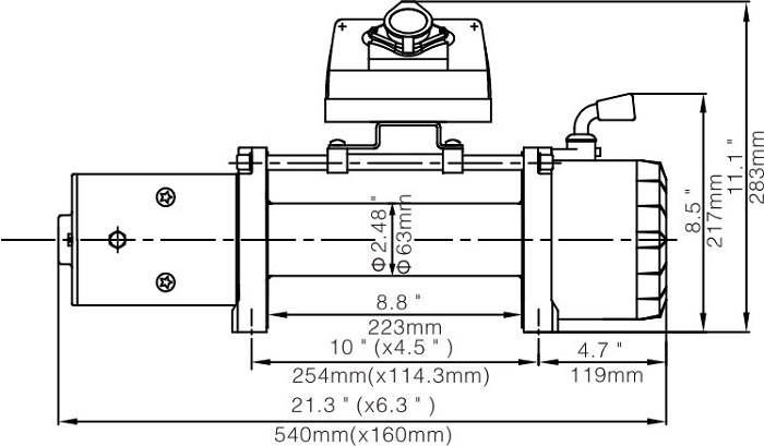 Лебёдка электрическая 12V Runva 8000 lbs 3629кг.jpeg